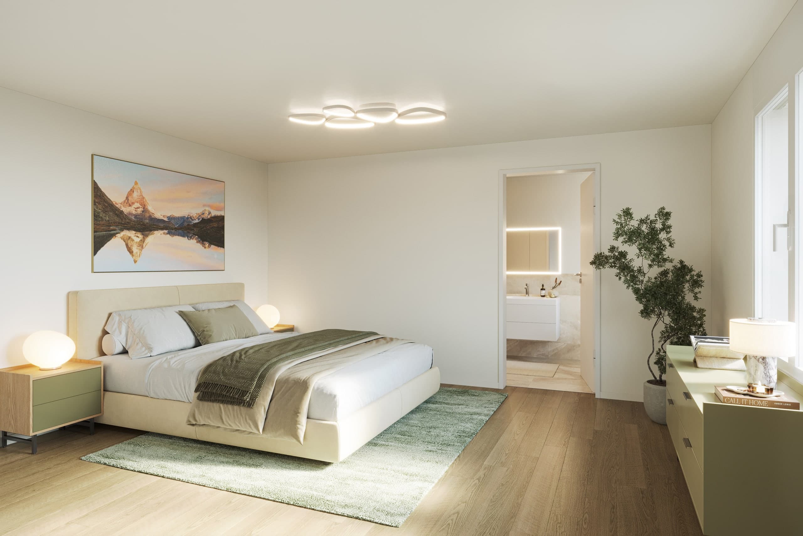 Schlafzimmer mit direktem Zugang zum Bad